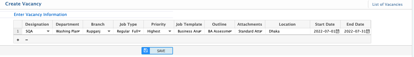 Add New Vacancy